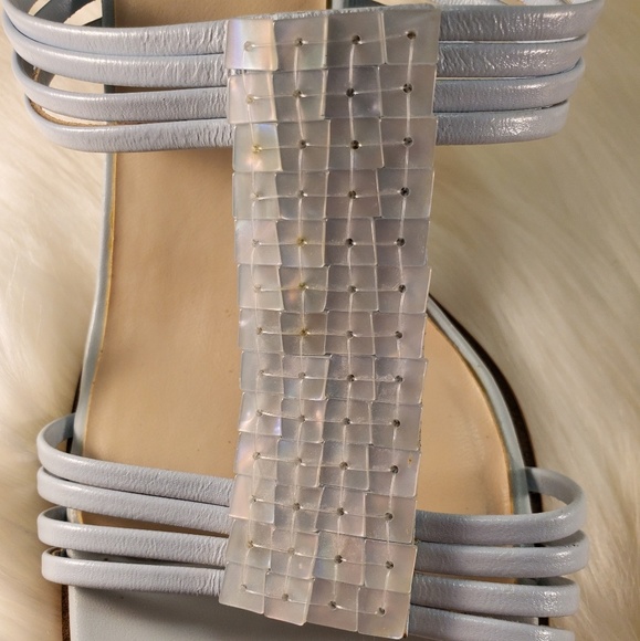 AK ANNE KLEIN LIGHT BLUE LEATHER SANDALS SIZE 9M - Picture 3 of 8